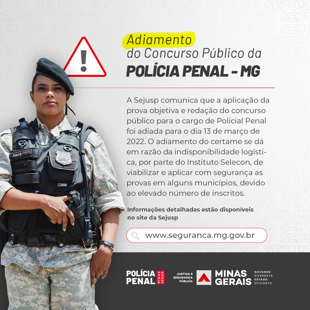 Concurso Polícia Penal MG - Legislação Especial - Questões de